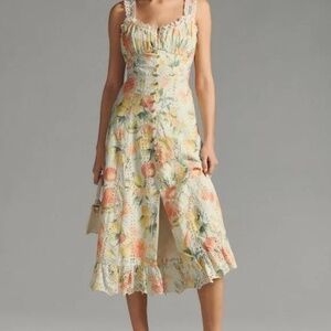 By Anthropologie Ruffled Eyelet Dress, Size Large